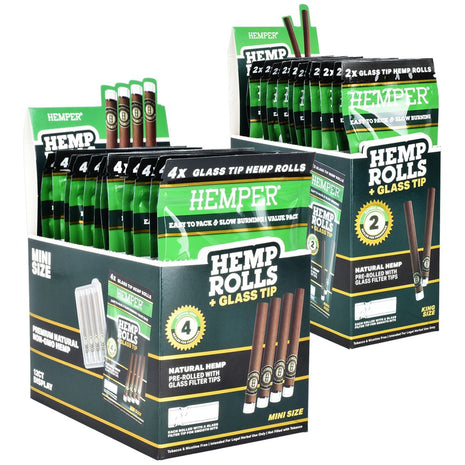 Hemper Hemp Rolls + Glass Tips | 12pk