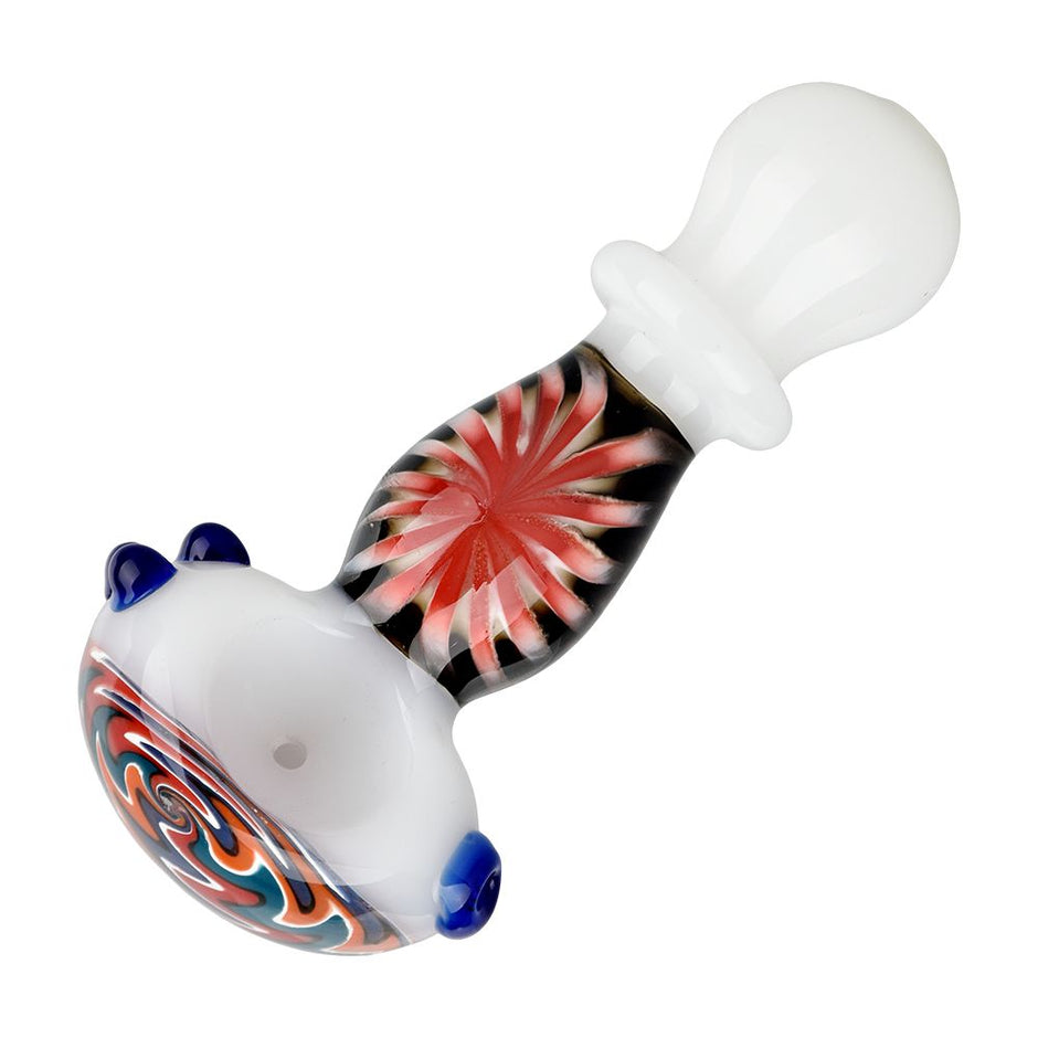 Flowering Perspective Ringed Glass Spoon Pipe - 4.75" / Colors Vary