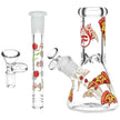 Pulsar Pizza Design Glass Beaker Water Pipe - 7.75