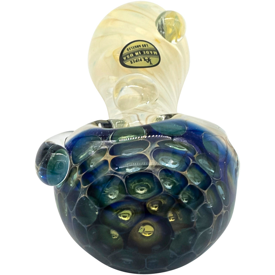 LA Pipes "The Hive" Honeycomb Color Changing Glass Pipe