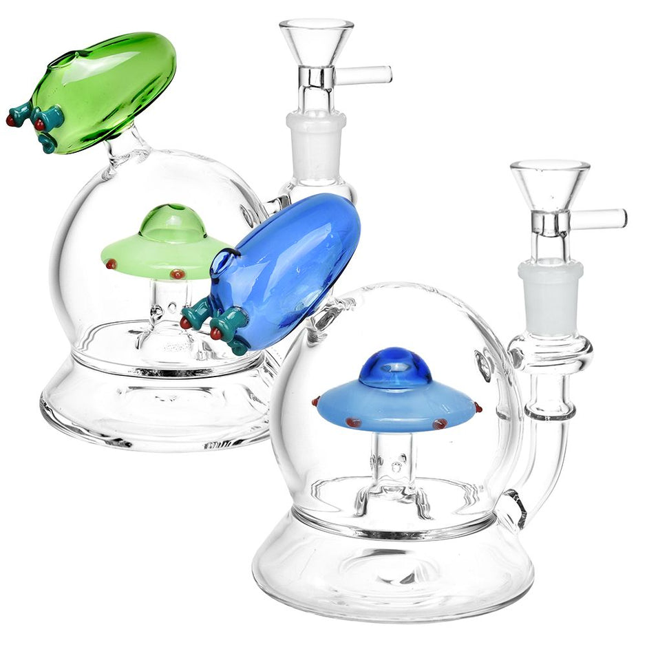 Toke Me To Your Weeder UFO Water Pipe - 5" / 14mm F / Colors Vary