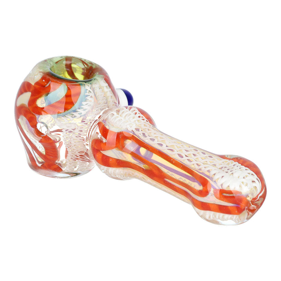 Luscious Lace Glass Spoon Pipe - 4.25" / Colors Vary