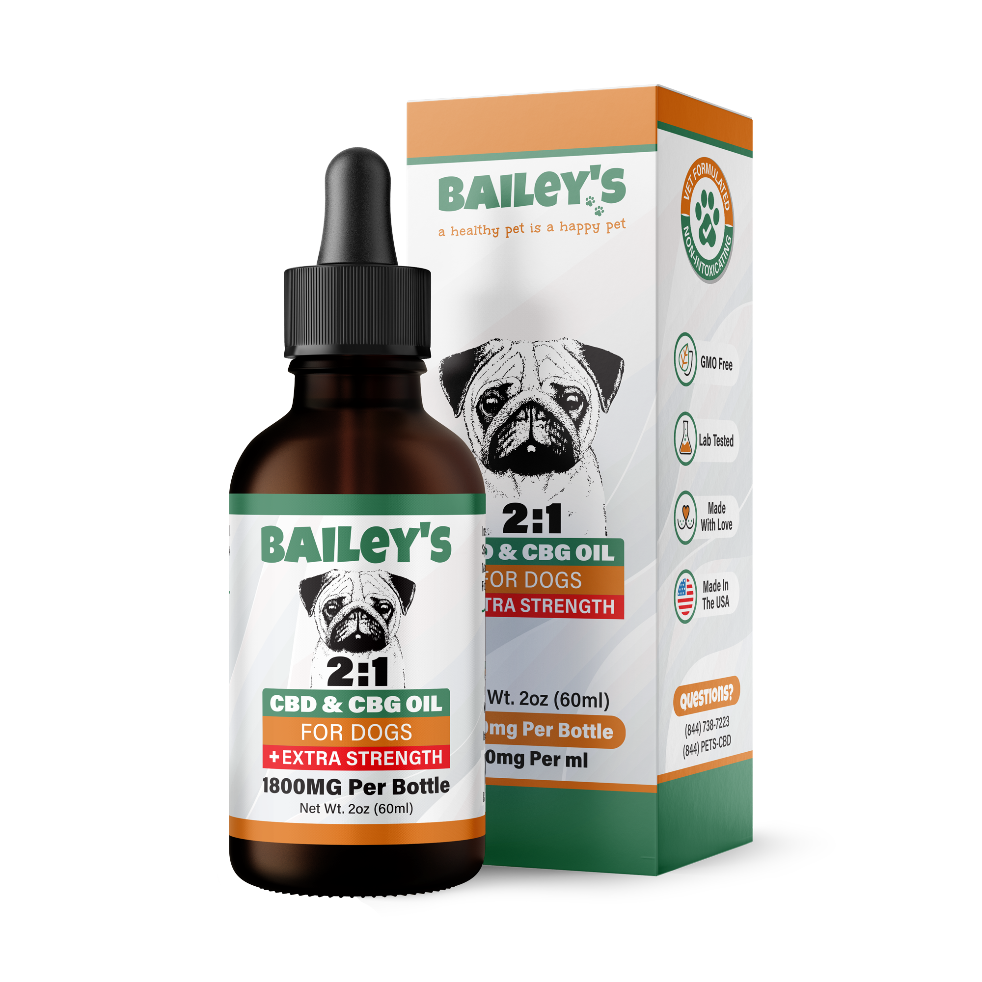 Extra Strength 2:1 CBD & CBG Oil For Dogs