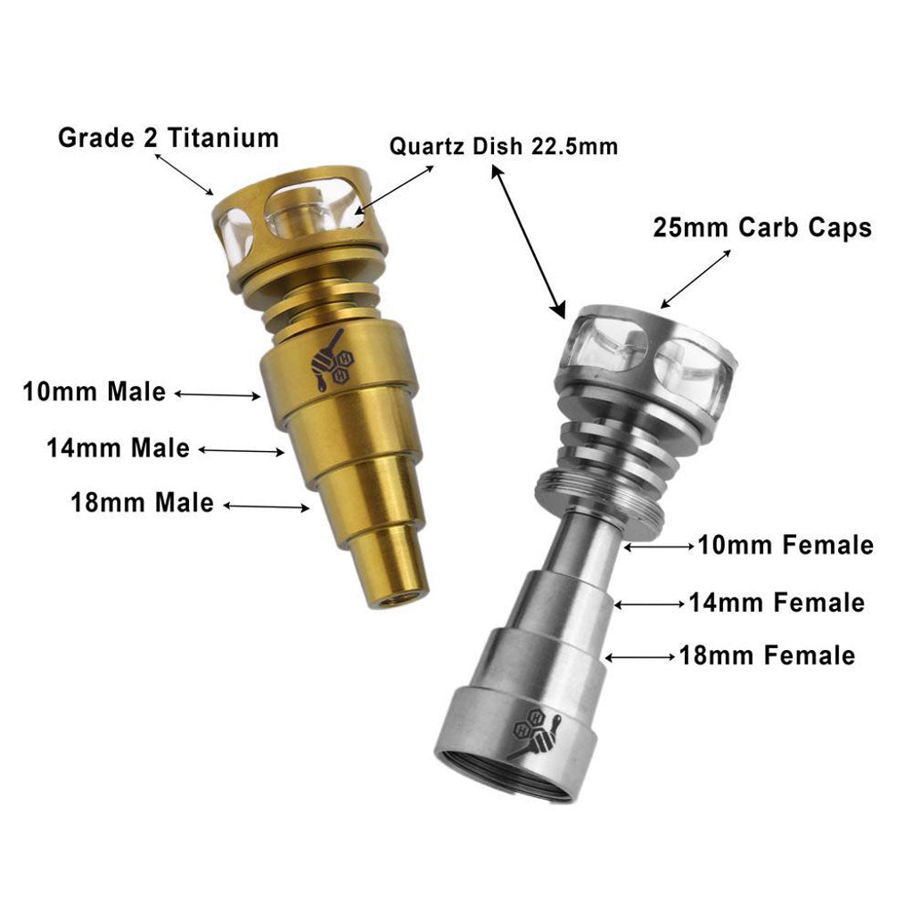 TITANIUM 6 IN 1 CAGE HYBRID DAB NAIL