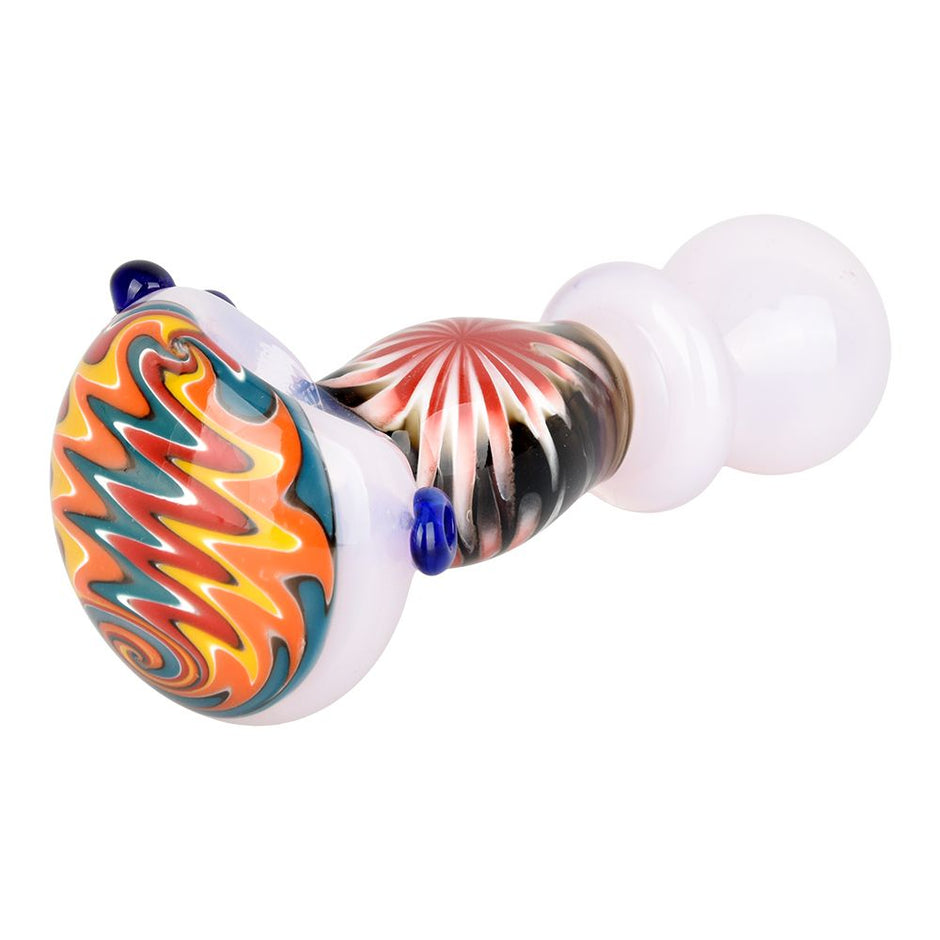 Flowering Perspective Ringed Glass Spoon Pipe - 4.75" / Colors Vary