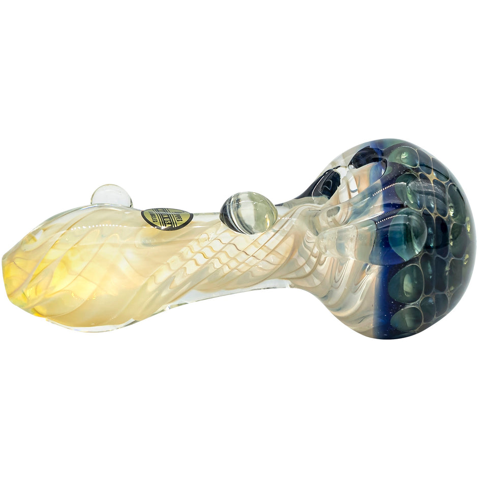 LA Pipes "The Hive" Honeycomb Color Changing Glass Pipe