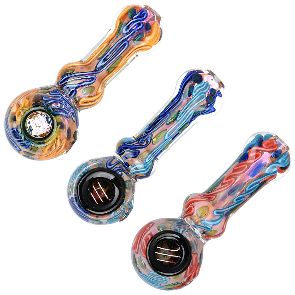 Lustrous Fumed Glass Spoon Pipe - 4.25" / Colors Vary