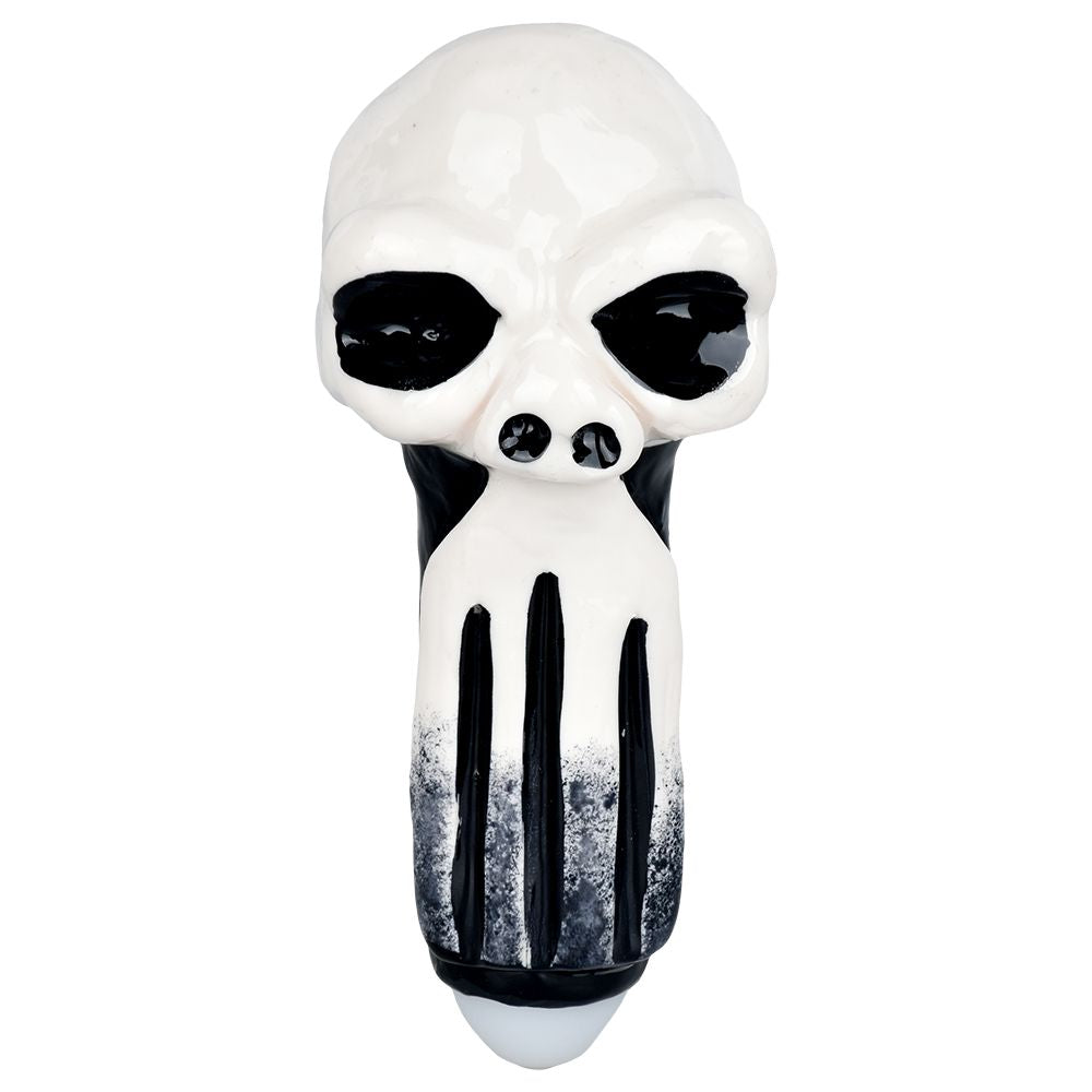 Punishing Skull Enamel on Glass Hand Pipe - 5.25