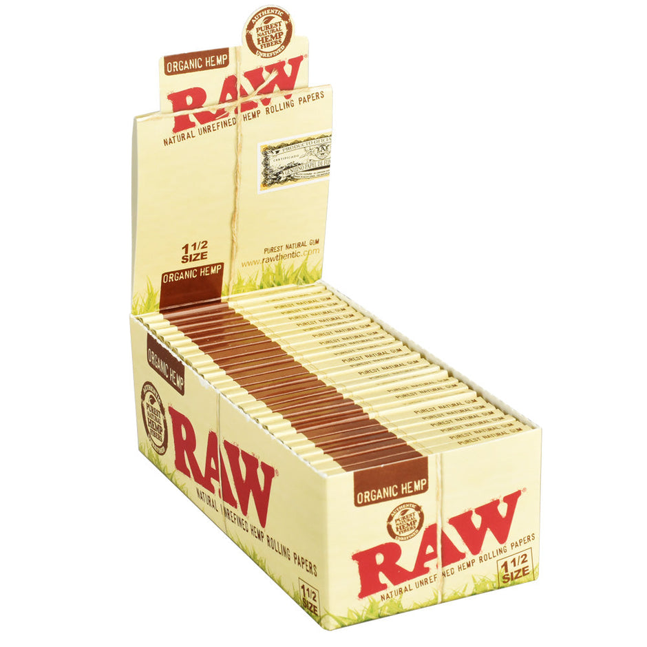 RAW Organic Hemp Rolling Papers - 1 1/2" 25 pcs