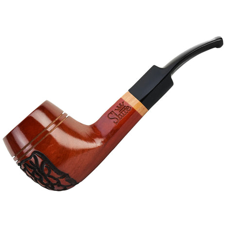 Pulsar Shire Pipes The Roscoe | Engraved Bulldog Saddle Stem Wood Pipe