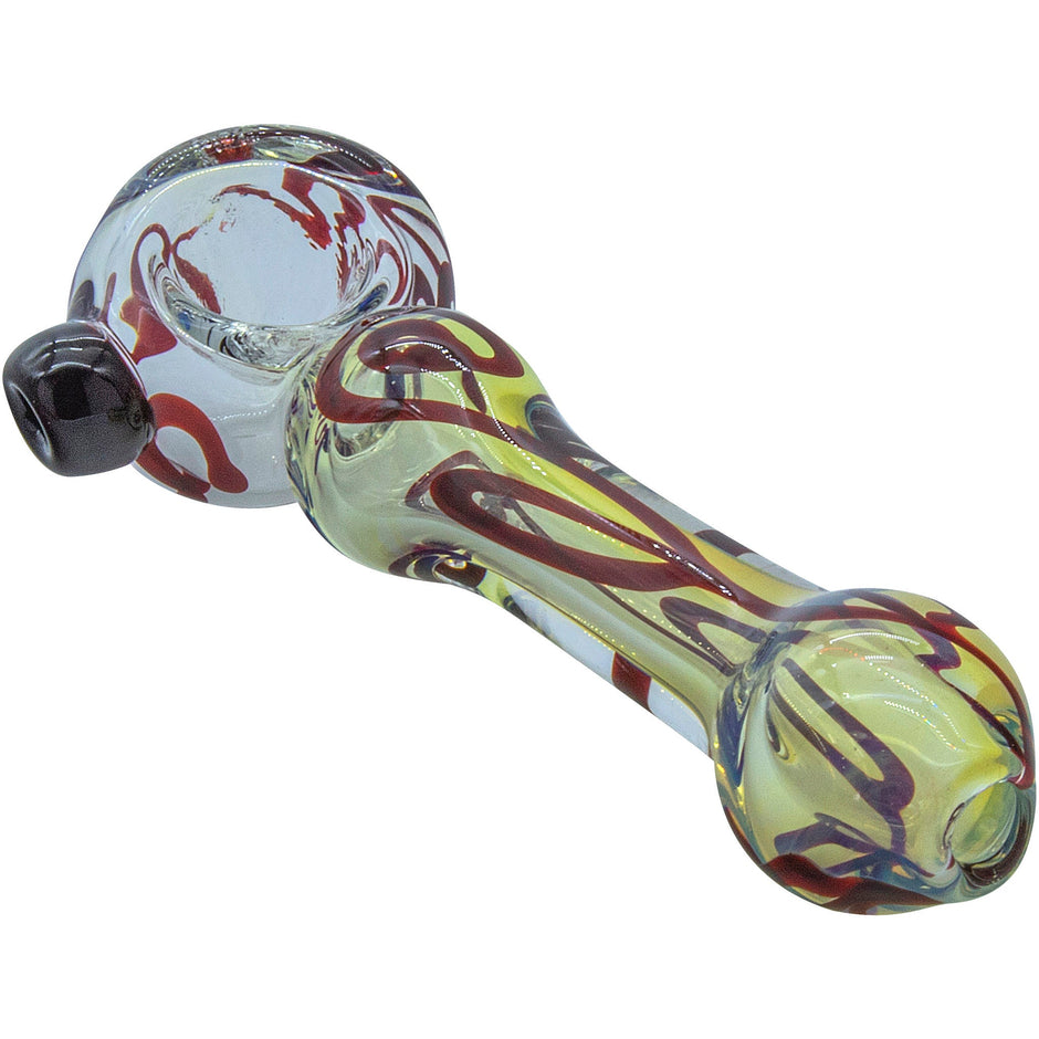 LA Pipes "Painted Warrior Spoon" Glass Pipe