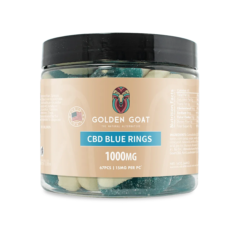 CBD Gummies 1000MG - Blue Raspberry Rings