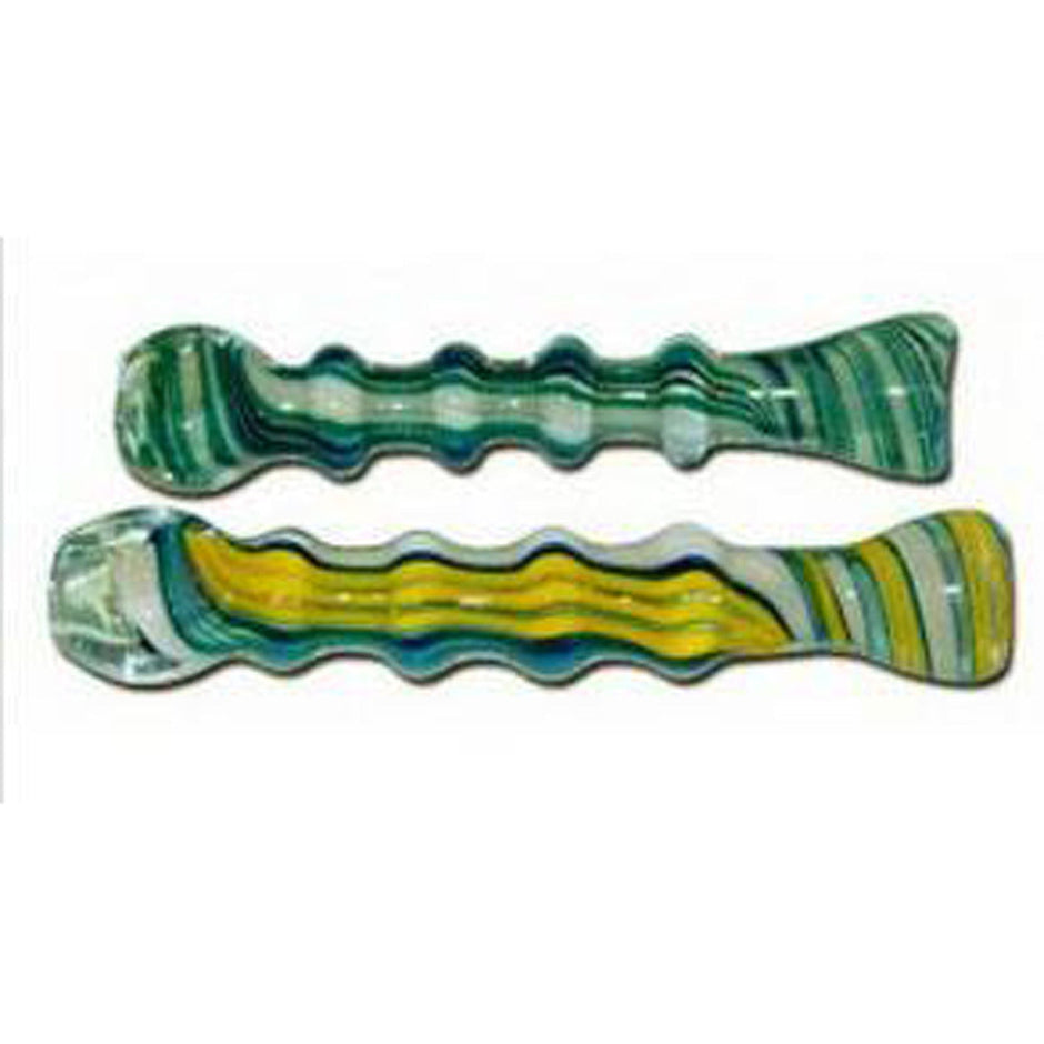 Ribbed Twisted Stripe Glass Taster-3.75"/Colors Vary