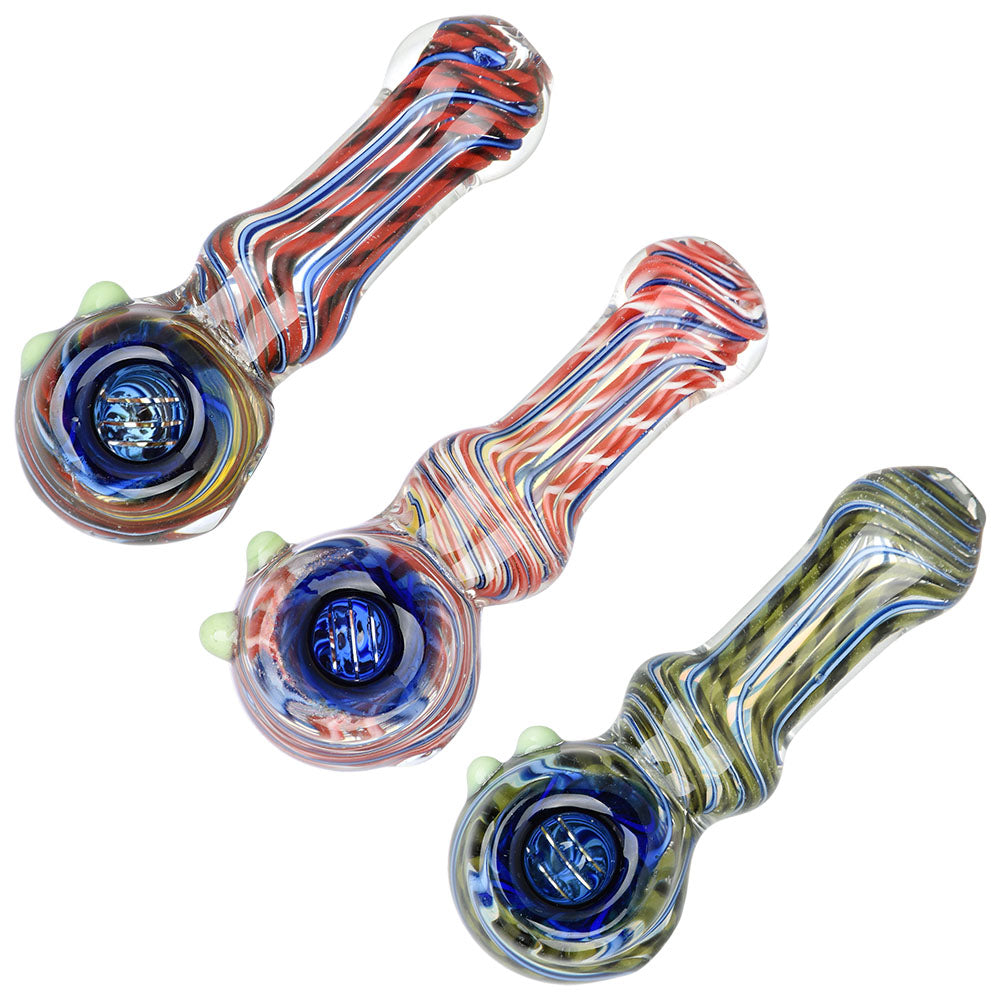 Spiraling Sensation Glass Spoon Pipe - 4.25