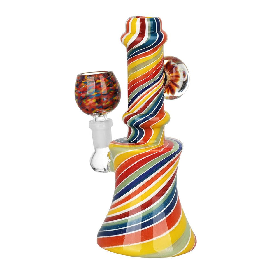 Flowering Spirals Glass Water Pipe - 5.5" / 10mm F / Colors Vary