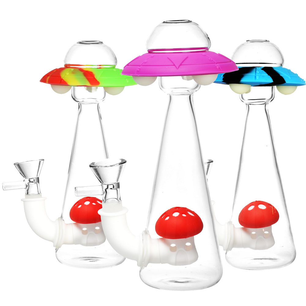 UFO Glass & Silicone GID Water Pipe - 7