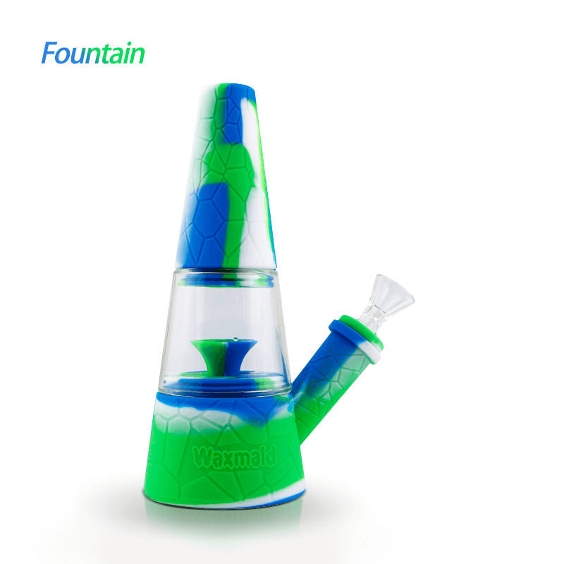 Waxmaid 7.87" Fountain Silicone Glass Water Pipe