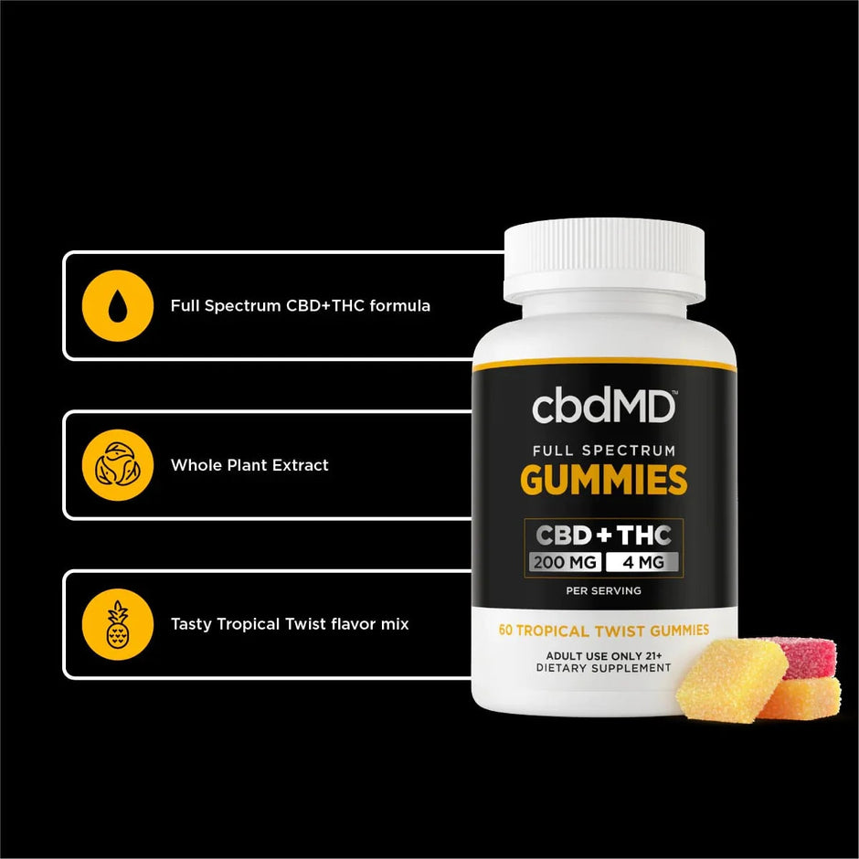 CbdMD Full Spectrum CBD Gummies - Tropical Mix