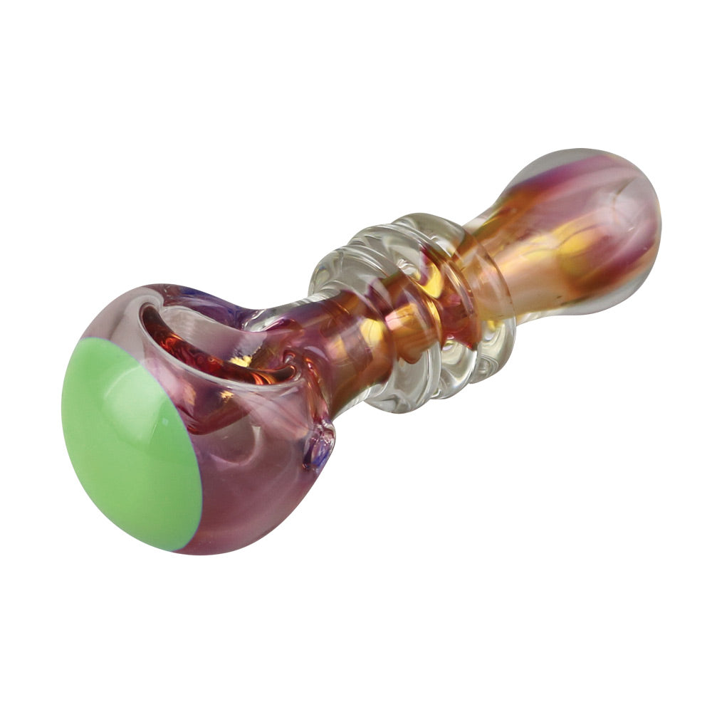 Gold Fumed Jetson Glass Spoon Pipe | Colors Vary