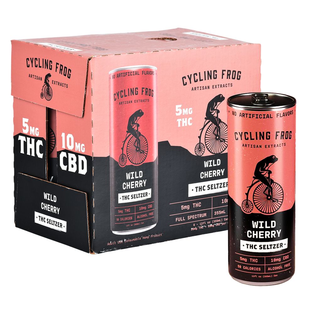 Cycling Frog THC Seltzer | 12oz | 5mg THC / 10mg CBD | 6ct