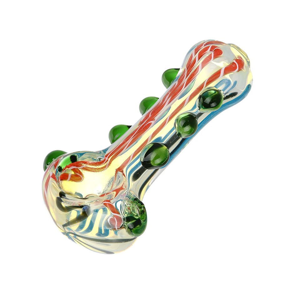 Conscious Flow Beaded Glass Spoon Pipe - 3" / Colors Vary