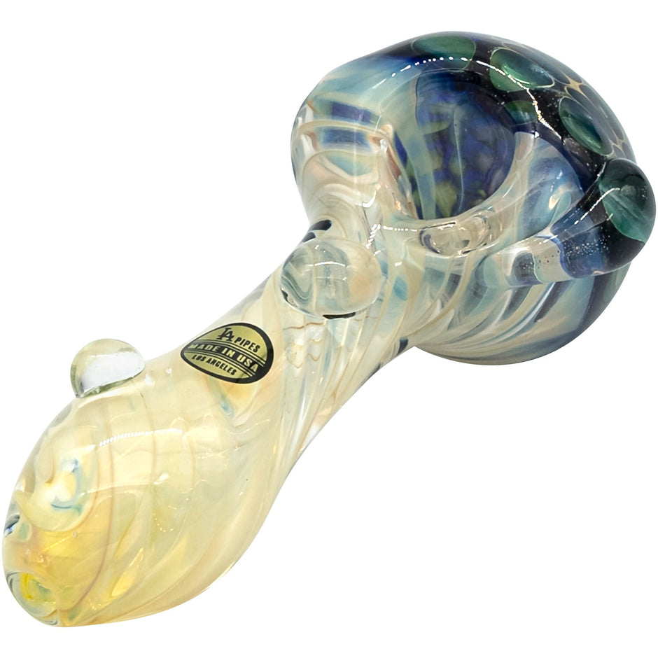 LA Pipes "The Hive" Honeycomb Color Changing Glass Pipe