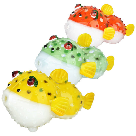 Puff Puff Puffer Fish Hand Pipe - 4.75" / Colors Vary