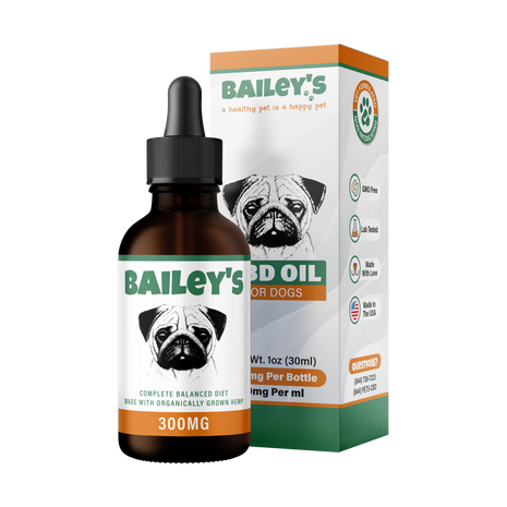 Bailey's CBD Oil For Dogs | 300MG 30ML Standard Size Bottle