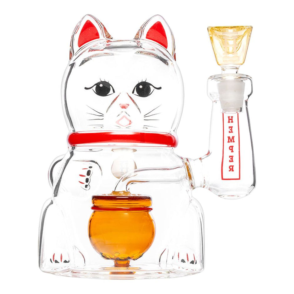 Hemper Lucky Money Cat Glass Water Pipe | 14mm F