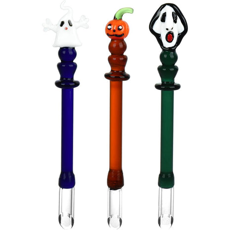 Halloween Assortment Scoop Tip Glass Dab Tools - 5.75" 3ct