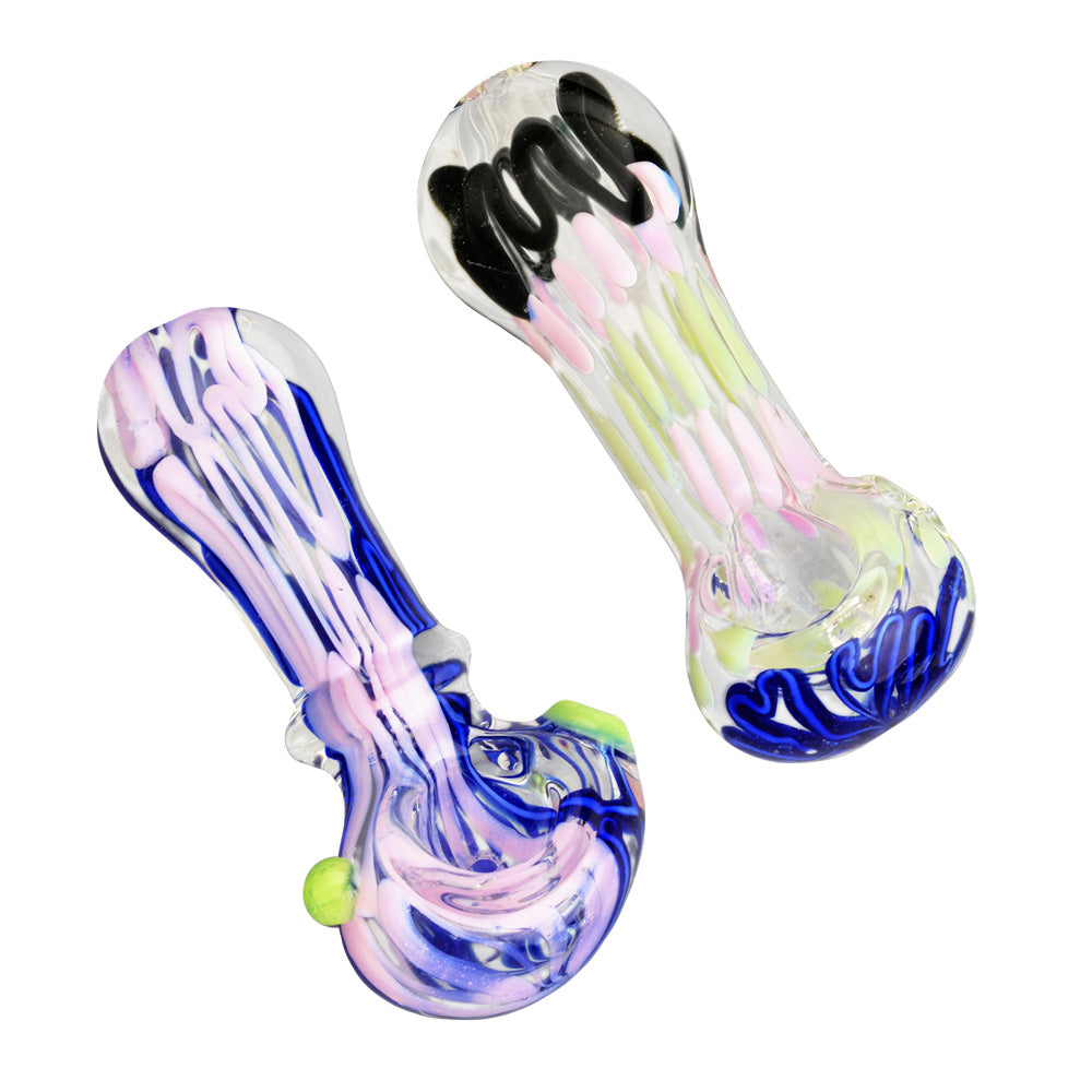 Worked Slime Strands Hand Pipe - 3.5