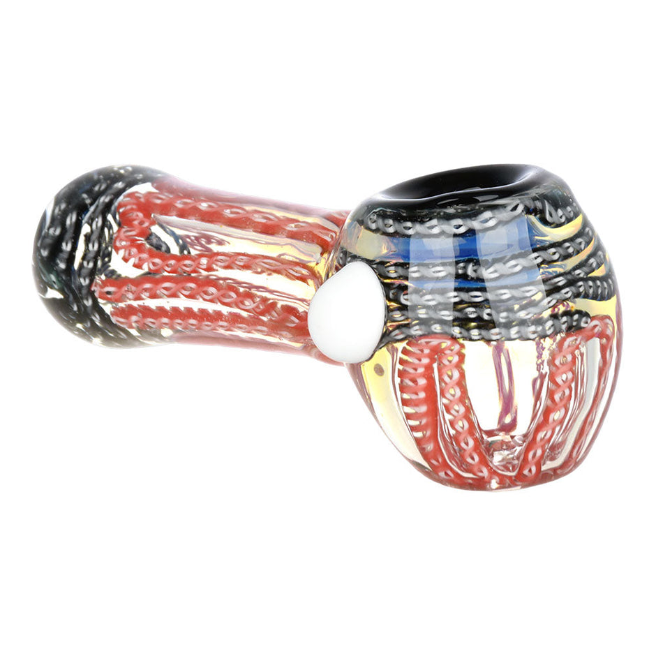 Simply Squiggled Glass Spoon Pipe - 4.25" / Colors Vary