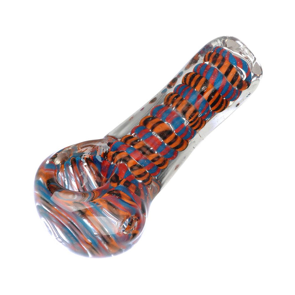 End Of My Rope Square Stem Glass Spoon Pipe - 3.5" / Colors Vary