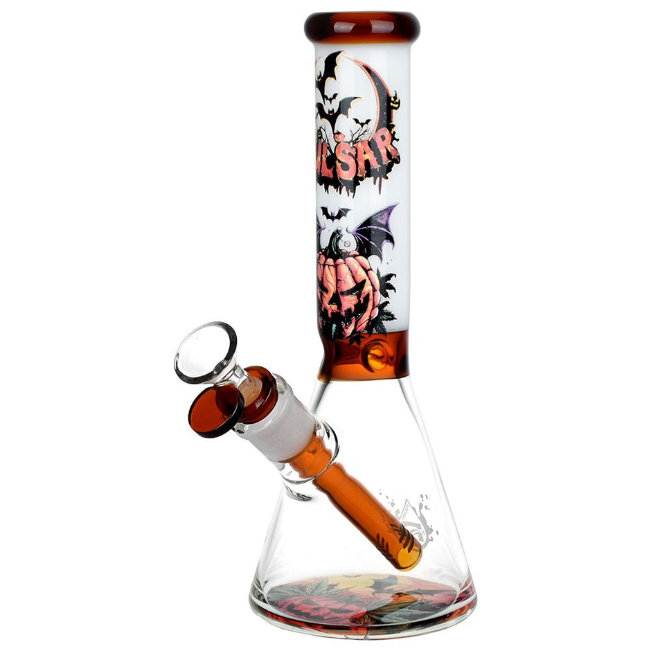 Pulsar Halloween Scene Beaker Water Pipe - 9.5" / 14mm F