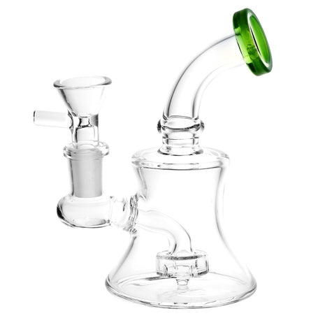 Bent Neck Bell Mini Water Pipe - 5"/14mm F/Colors Vary