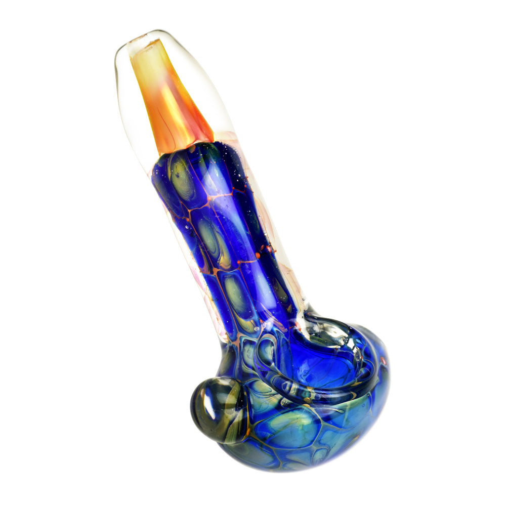 Metallic Fumed Glass Spoon Pipe- 3.75