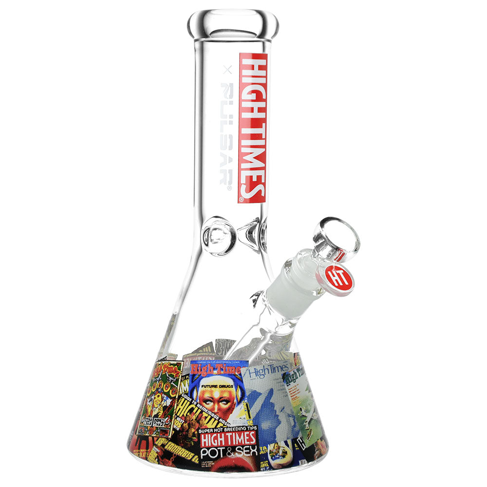 High Times x Pulsar Beaker Water Pipe - Magazine Covers / 10.5