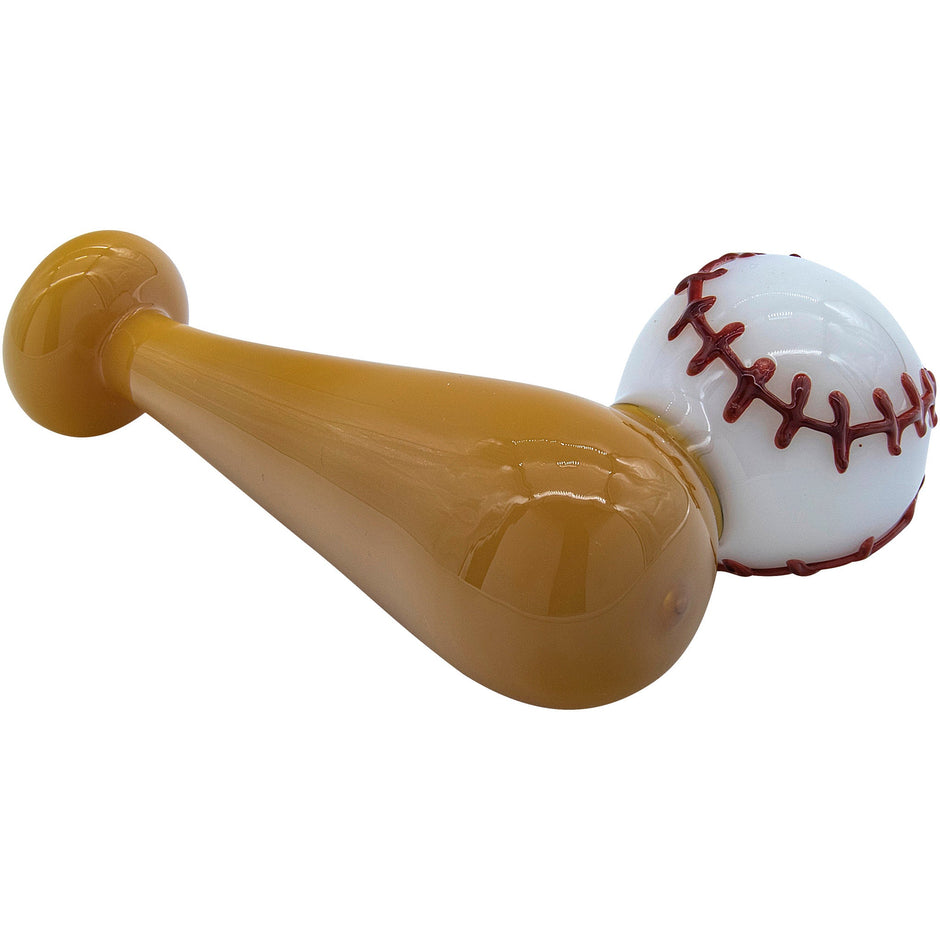 LA Pipes "420 Stretch" Bat & Baseball Glass Pipe