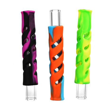 Swirled Silicone Wrapped Glass Taster - 4" / Colors Vary