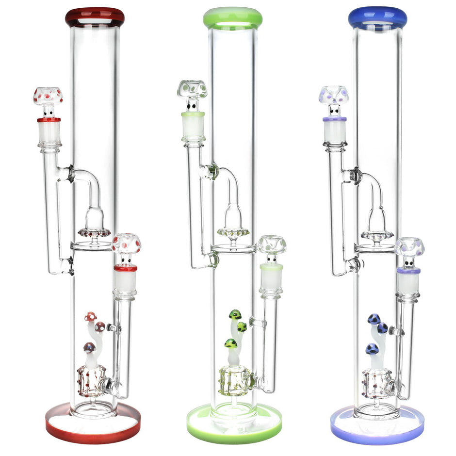 Pulsar Dub Fungi Straight Tube Water Pipe- 17"/14mm F / Colors Vary