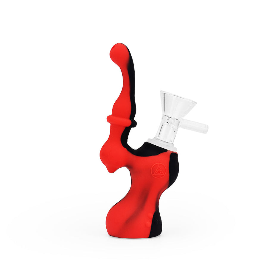 Ritual - 5'' Silicone Upright Bubbler - Black & Red