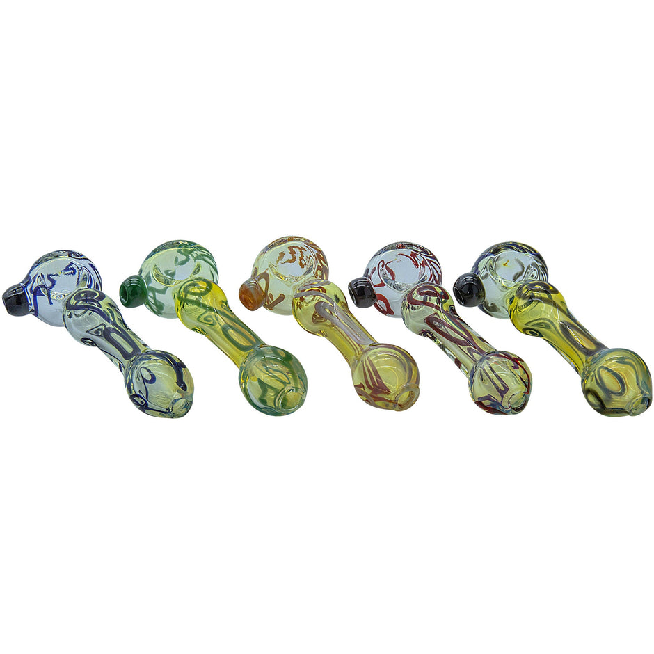 LA Pipes "Painted Warrior Spoon" Glass Pipe