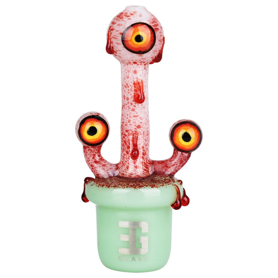 EG Glass Potted Eyeballs Glass Hand Pipe - 5"