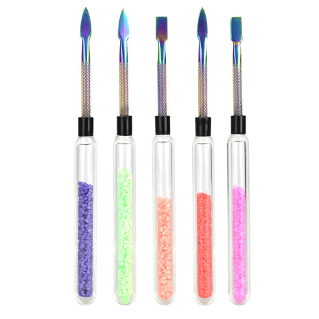 Color Frit Anodized Stainless Steel Dab Tool - 6" / 5PC