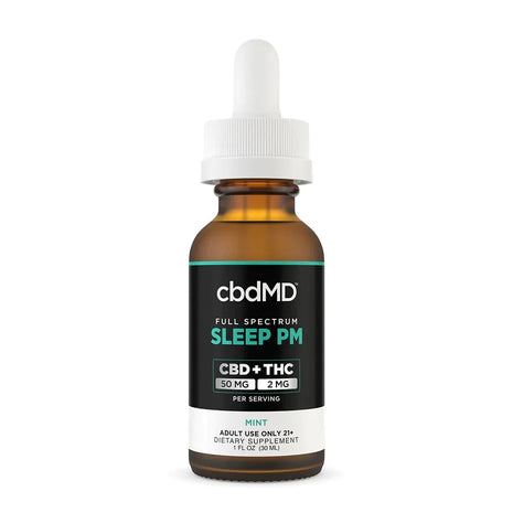 cbdMD CBD PM Oil Tincture Drops 30mL Mint 1500MG