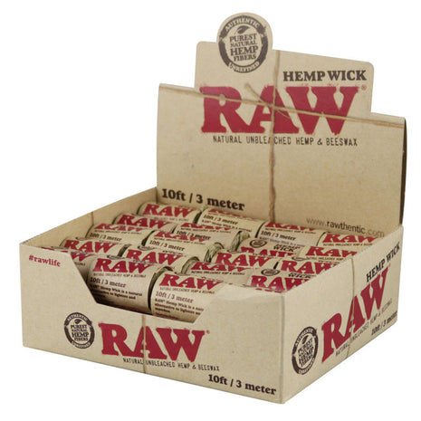 Raw Hempwick - Natural & Unbleached - 40PC DISPLAY