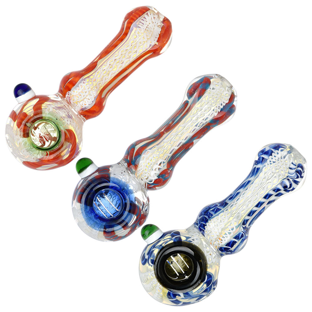 Luscious Lace Glass Spoon Pipe - 4.25