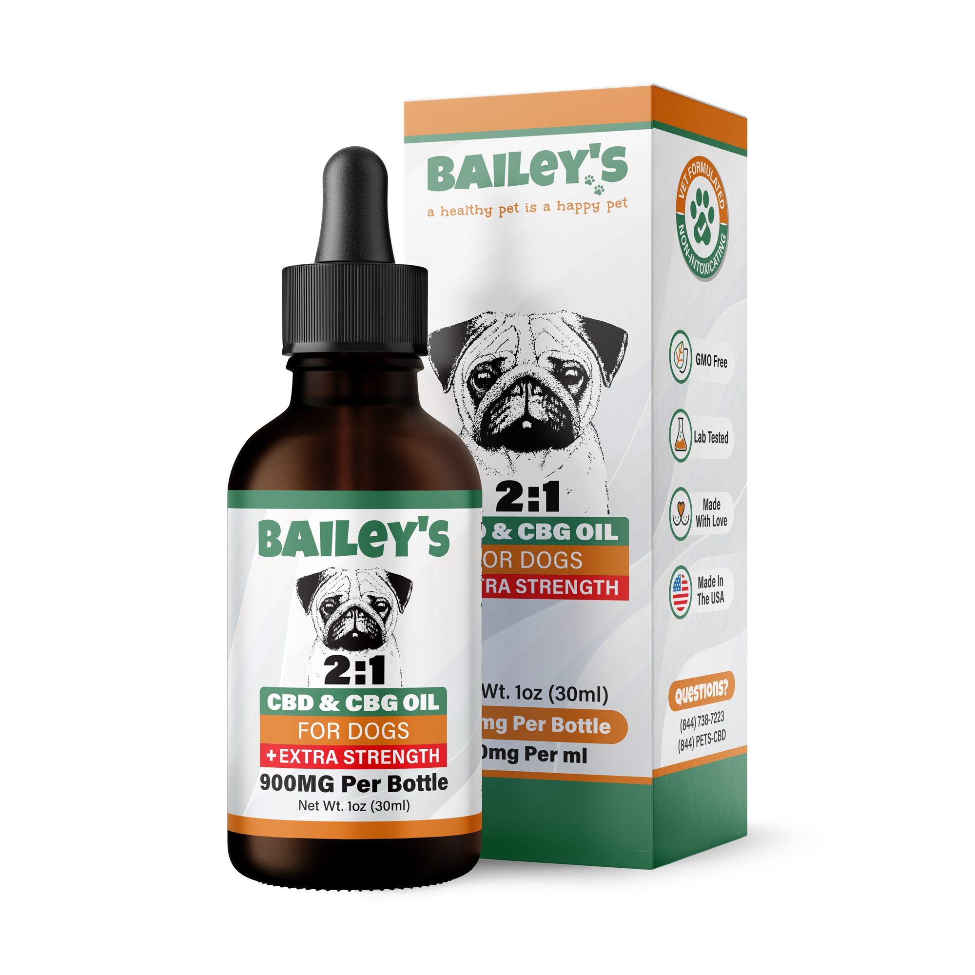 Extra Strength 2:1 CBD & CBG Oil For Dogs