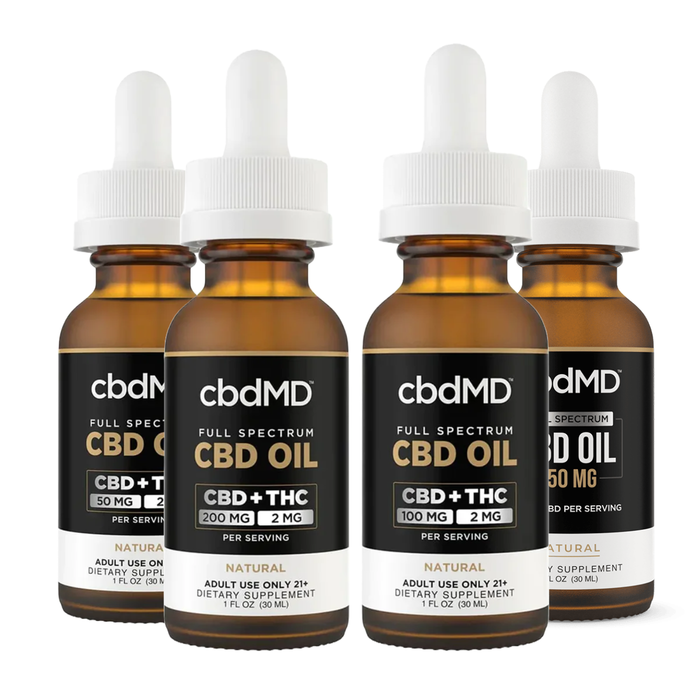 cbdMD Full Spectrum CBD Oil Tinctures - Natural