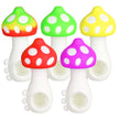 Mushroom Silicone Hand Pipe w/ Glass Bowl - 4.25